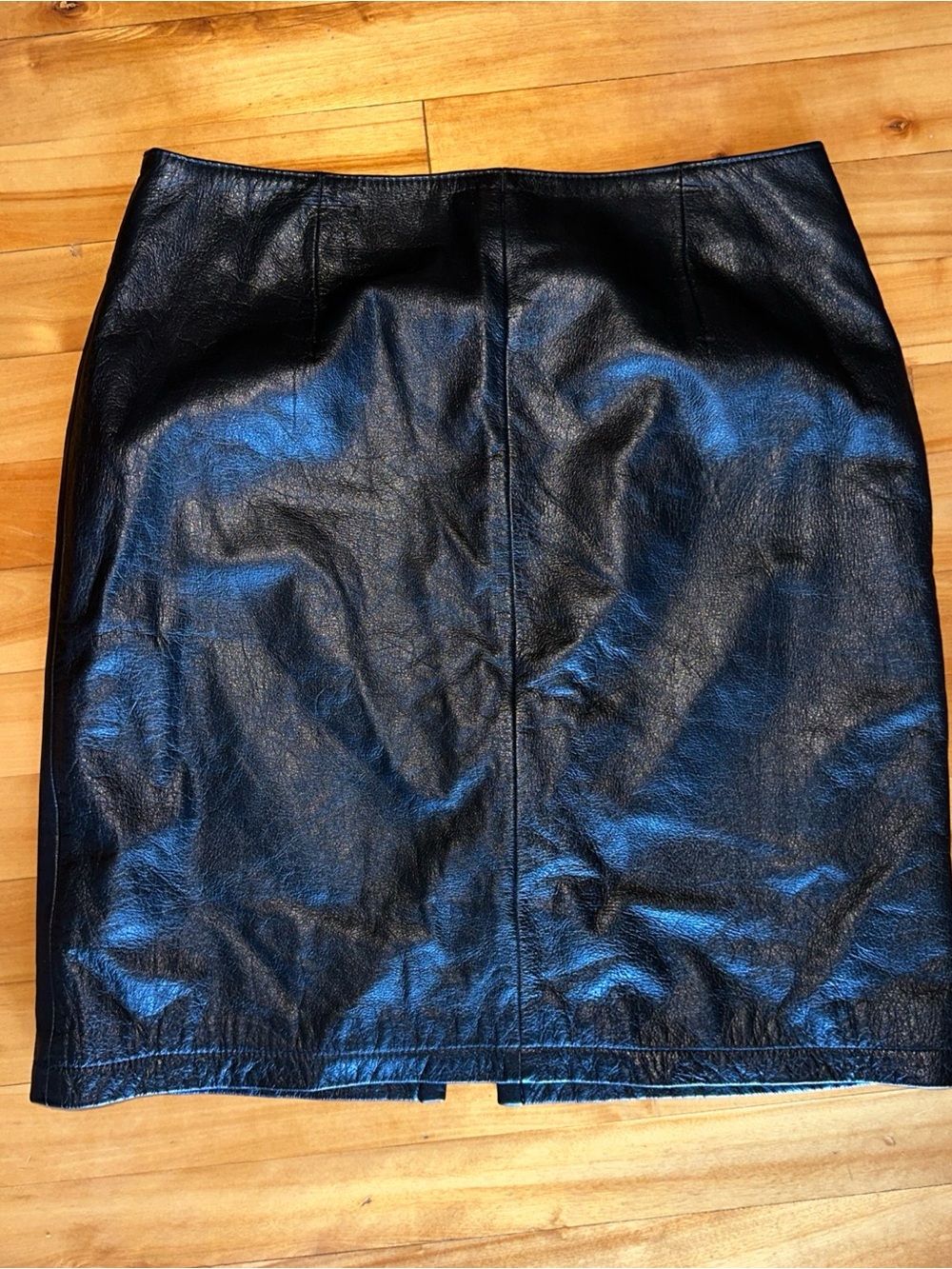 Wilson Maxima Black Genuine Leather Pencil Skirt Womens 10 Vintage High Waist